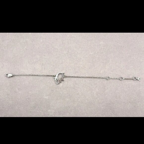 Auth Christian Dior CD Logo Pink Rhinestones SV Bracelet - Picture 9 of 10